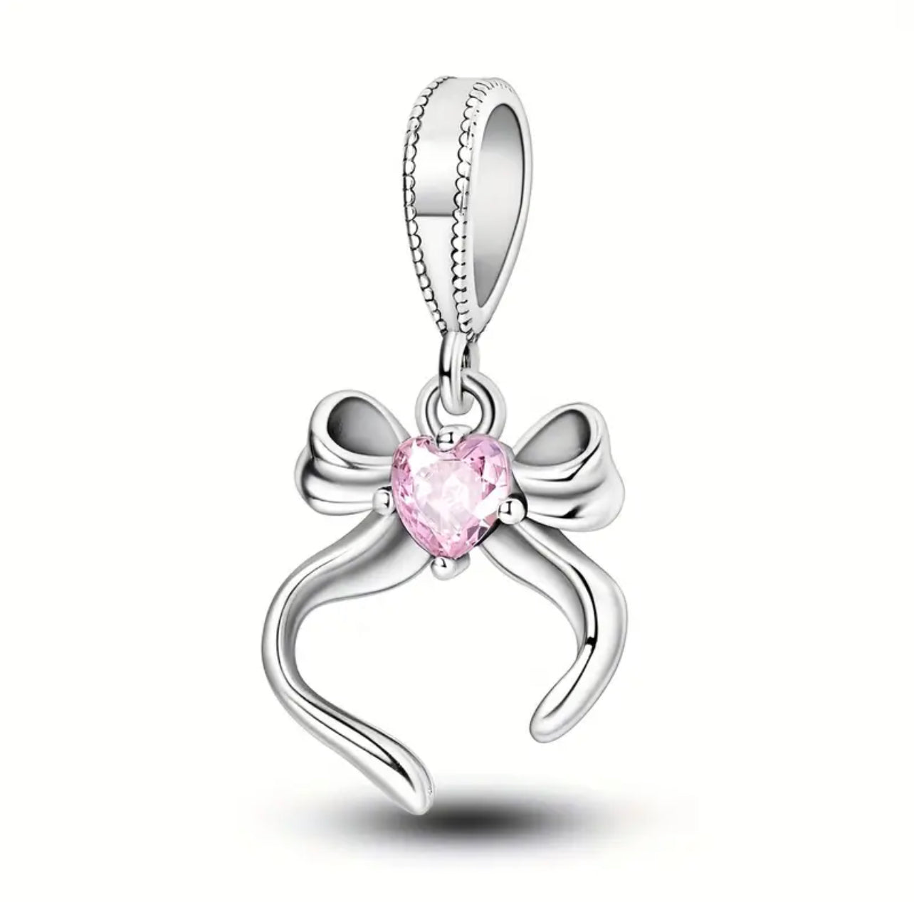 Elegant Bow Heart Charm