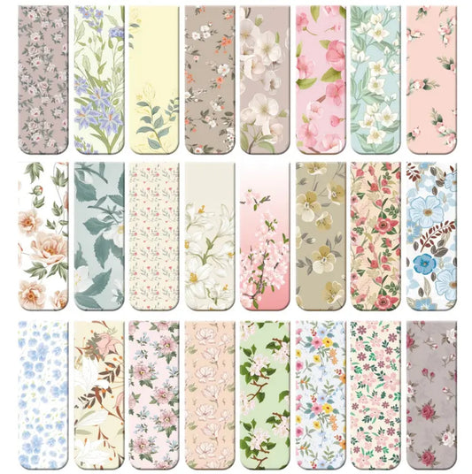 Floral Elegance Magnetic Bookmarks